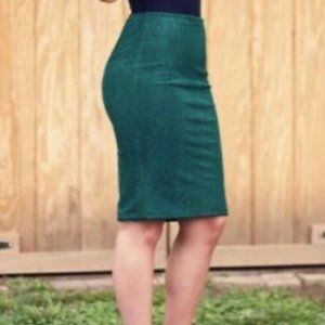 Women's Zara Green Lace Pencil Skirt